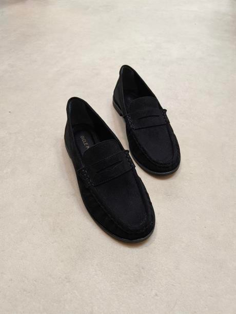 Lucy Kadın Loafer Saraç Detaylı Rahat Günlük Ayakkabı Siyah süet