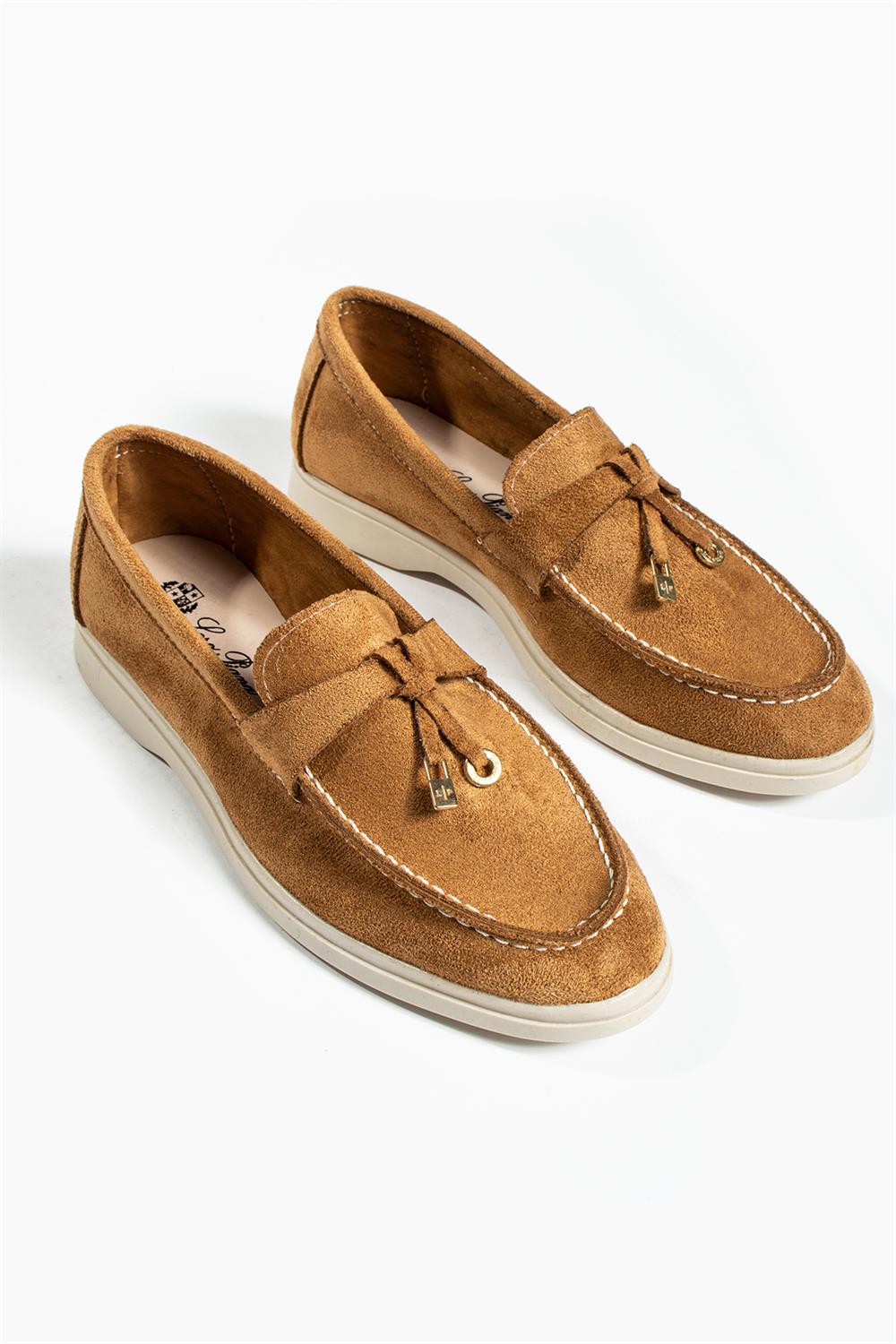 Woller Taba Loafer Süet Kadın Ayakkabı