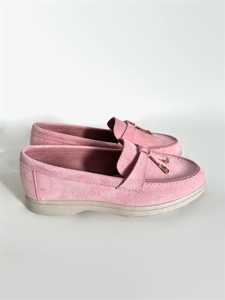 Woller Pudra Loafer Süet Kadın Ayakkabı
