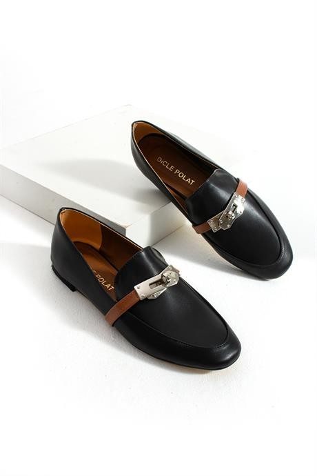Kadın Loafer Tokalı Günlük Ayakkabı Loriza Siyah