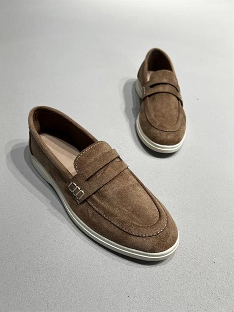 Vizon Süet Loafer Günlük Ayakkabı Kadın Gabby