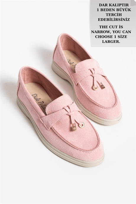 Woller Pudra Loafer Süet Kadın Ayakkabı