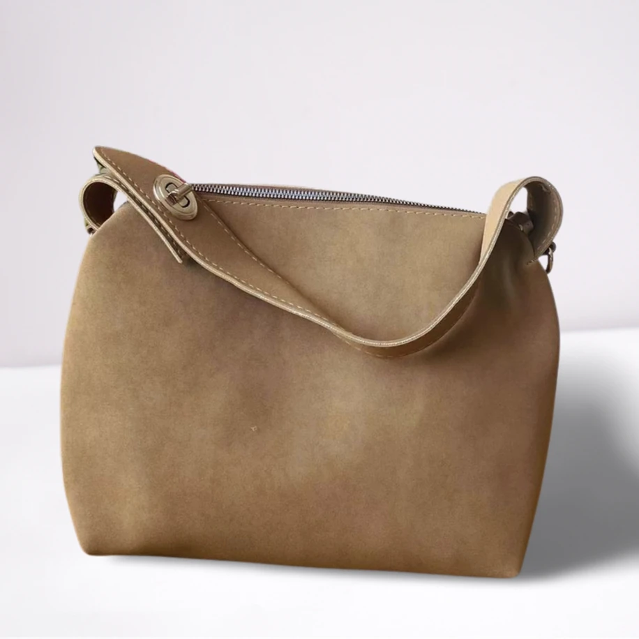 Bej Süet Omuz Çanta