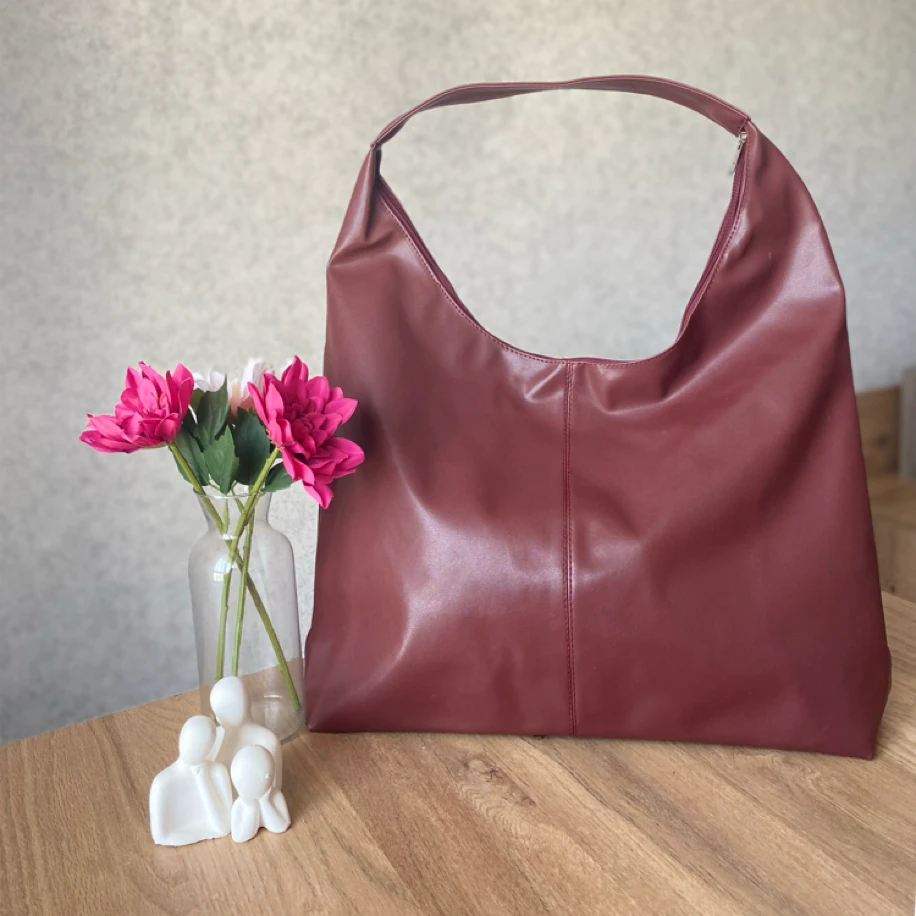 Bordo Büyük Boy Omuz Çantası