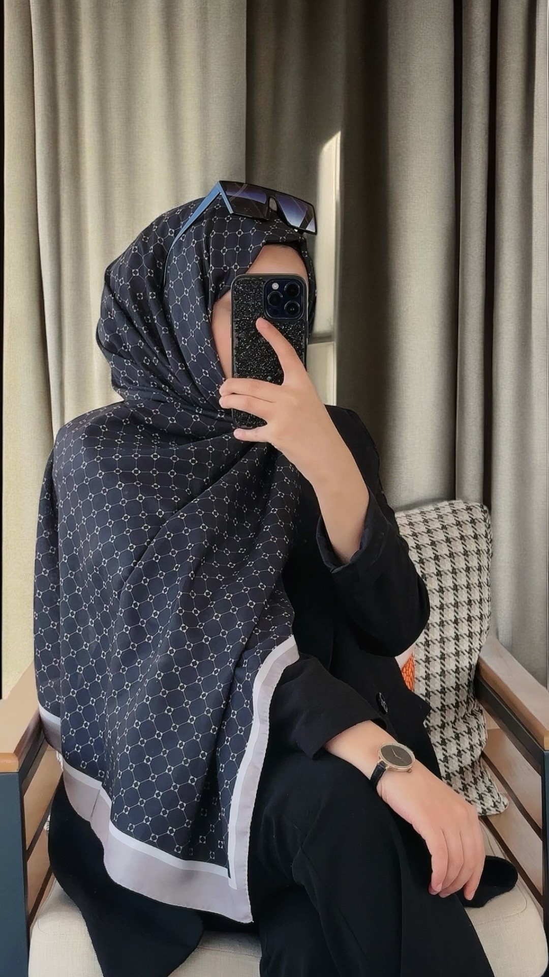 kristal desen ial siyah-bej