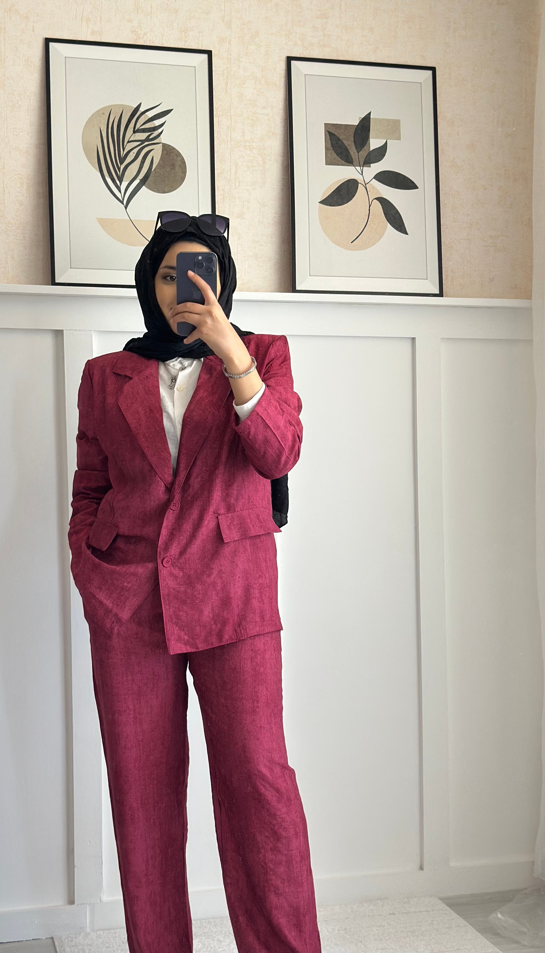Batik Çilek Keten Takım -Pembe