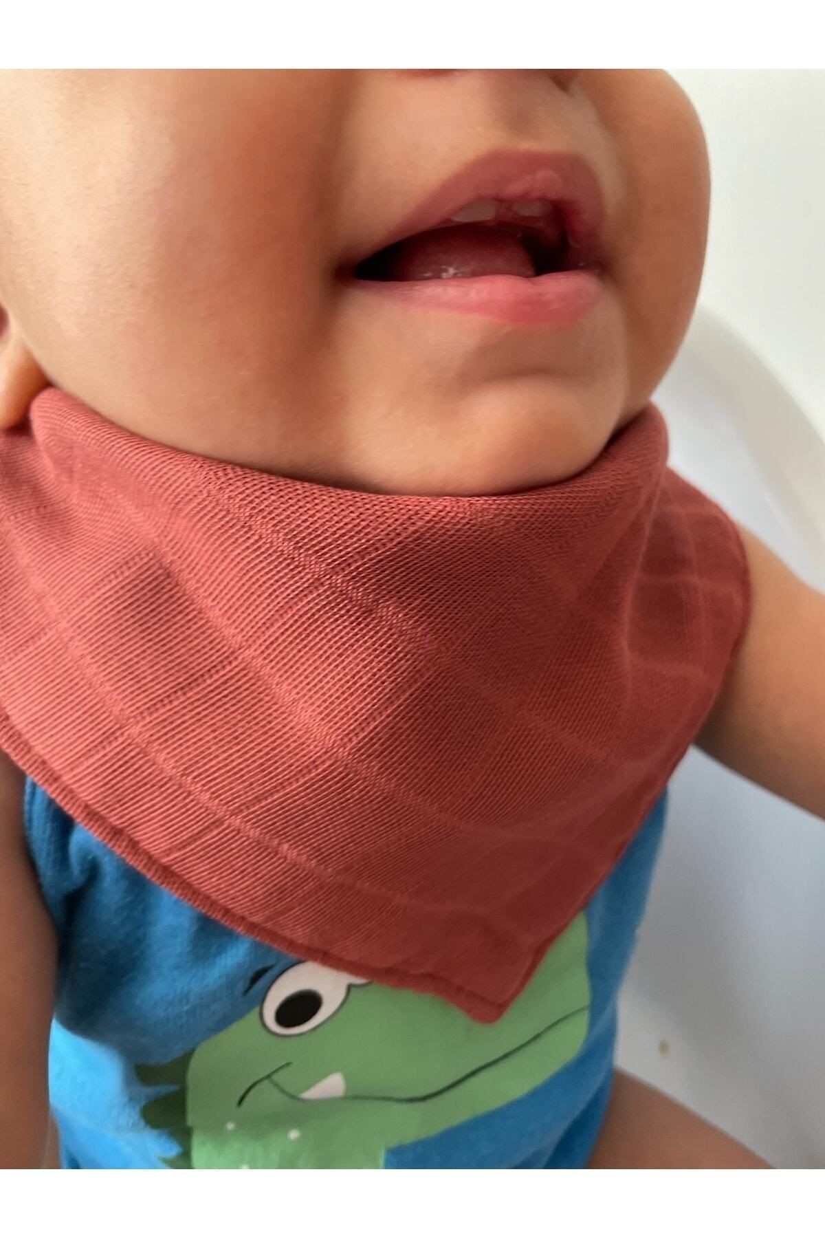 (17 Adet ) %100 Organik Müslin Kumaş İki Çıtçıtlı Bebek Salya & Fular Önlük