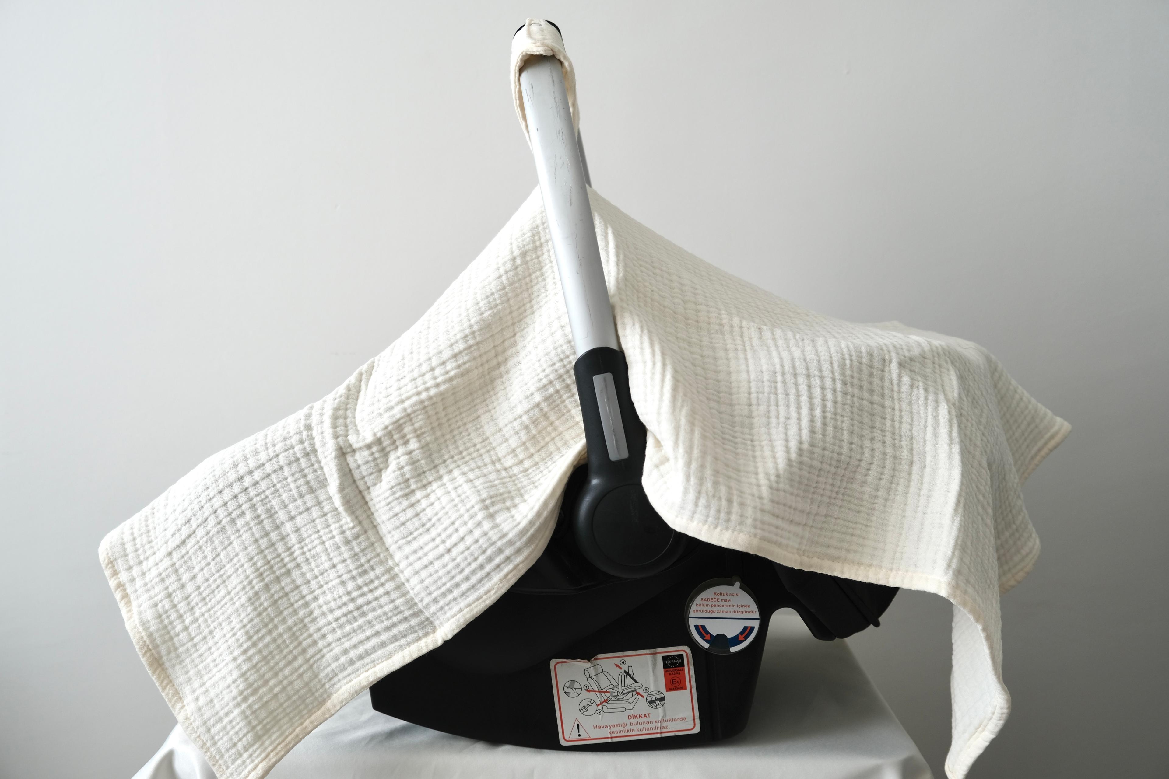  Dört Kat Multi Müslin Kumaş Çıtçıtlı Puset Örtüsü 75x100cm