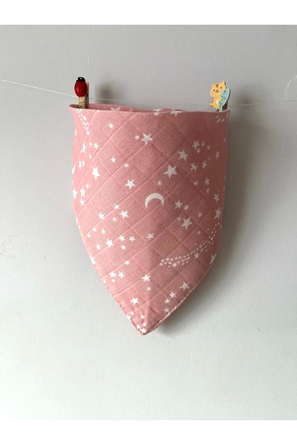 %100 Pamuk Tek Kat Müslin Set (75x75cm Örtü + Fular + Emzik Askısı)