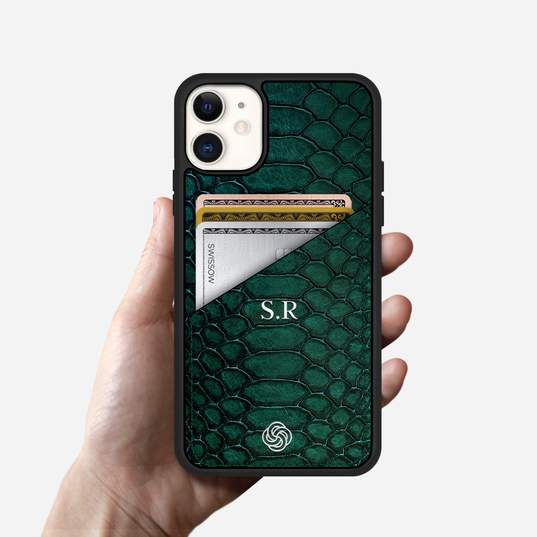 iPhone 11 Kartlık Özellikli Snake Deri Telefon Kılıfı