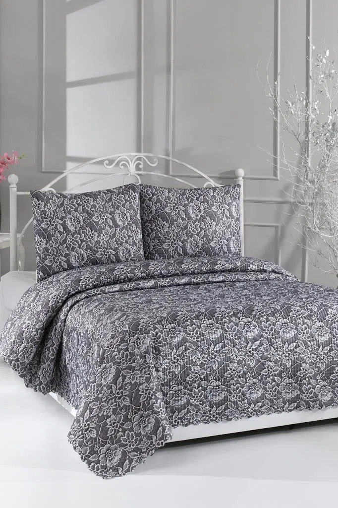 Lara Ultrasonik Kapitoneli 5D Baskılı Çift Kişilik Pike Takımı