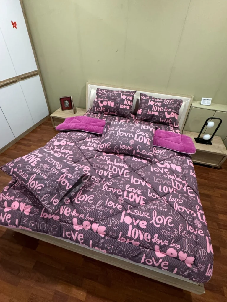 Love Çift Kişilik Welsoft Pufidik Uyku Seti (Lastikli Çarşaflı)