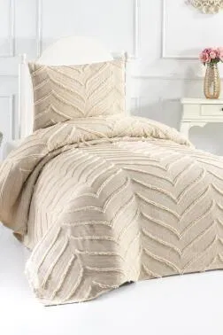  Serra 2 Parça Tek Kişilik Pike Takımı  - Bej