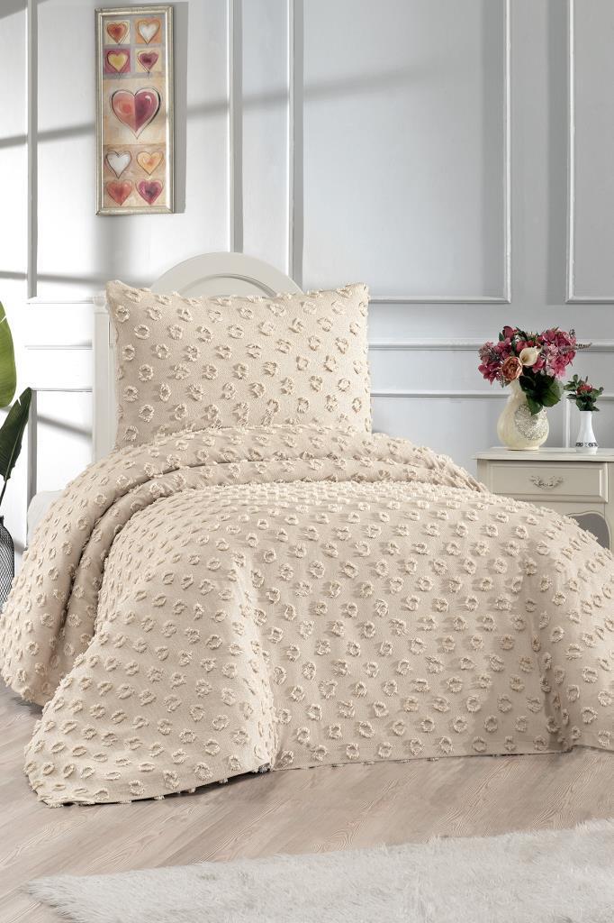 Ponponela Şonil  2 Parça Tek Kişilik Pike Takımı - Bej