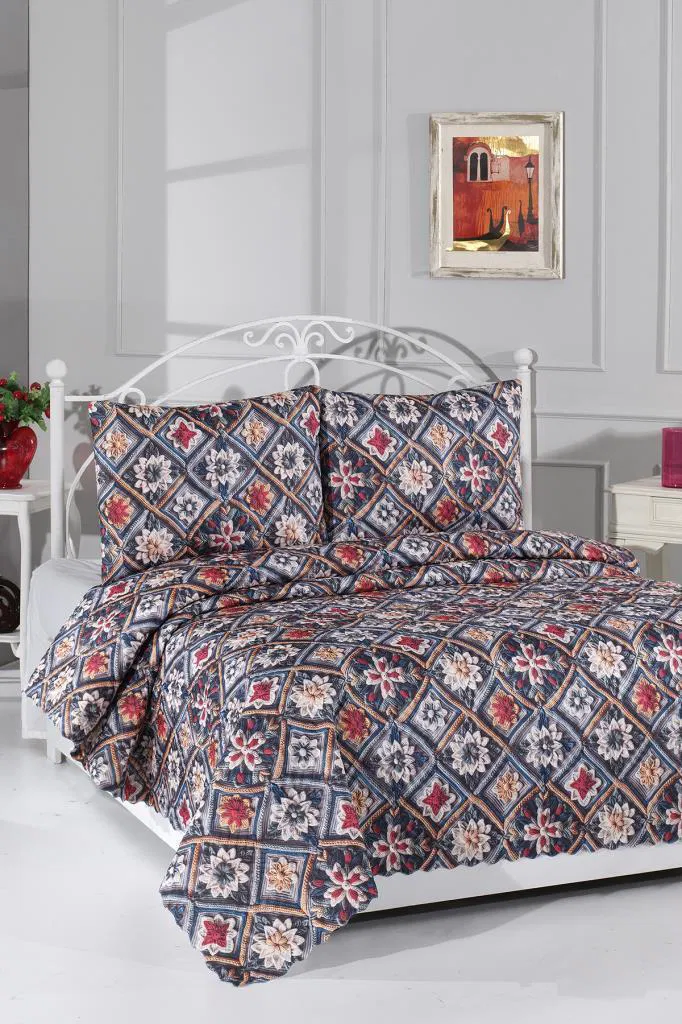 Rüya Ultrasonik Kapitoneli 5D Baskılı Çift Kişilik Pike Takımı