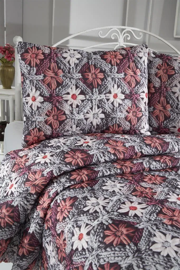 Sofia Ultrasonik Kapitoneli 5D Baskılı Çift Kişilik Pike Takımı