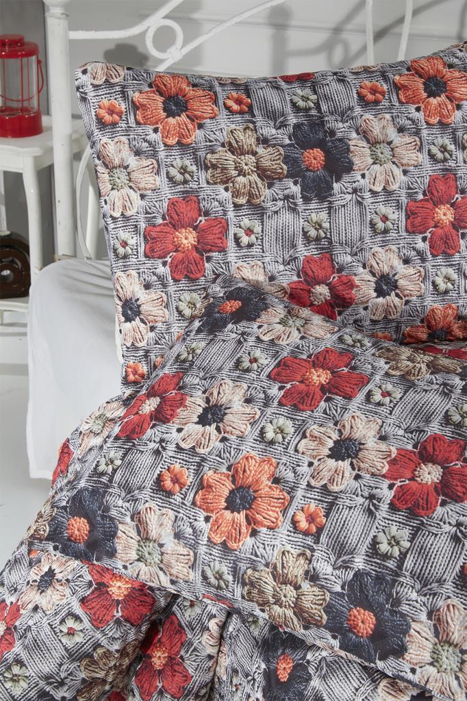 Merina Ultrasonik Kapitoneli 5D Baskılı Çift Kişilik Pike Takımı