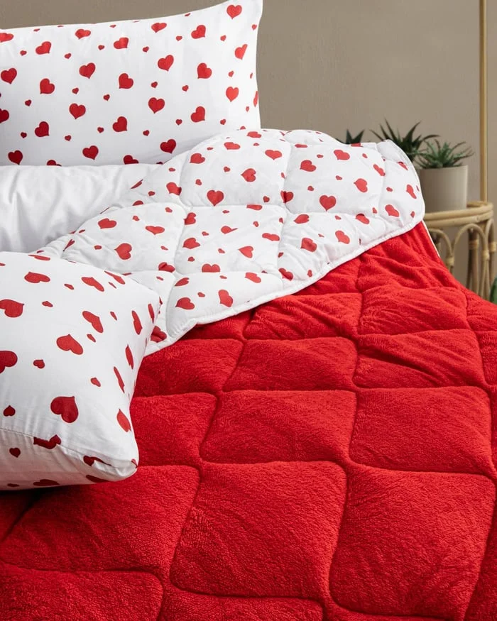 Kalpli Çift Kişilik Welsoft Pufidik Uyku Seti  (Lastikli Çarşaflı)