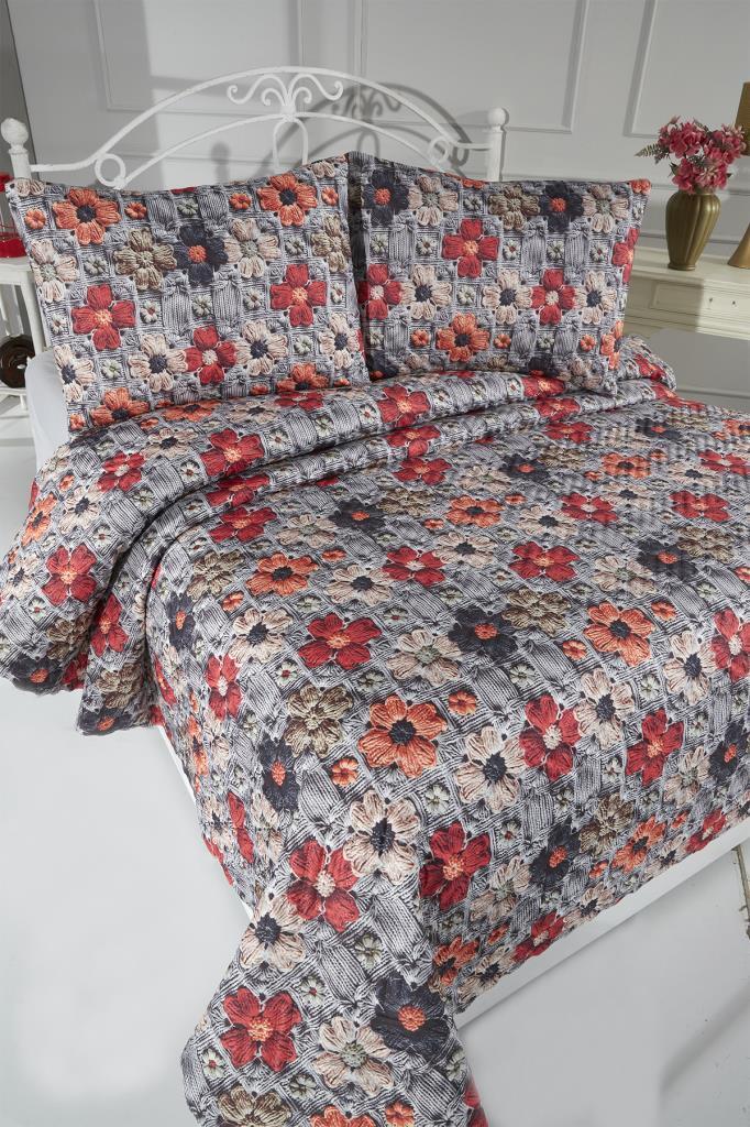 Merina Ultrasonik Kapitoneli 5D Baskılı Çift Kişilik Pike Takımı