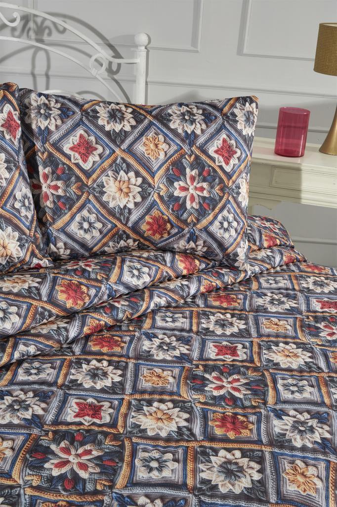 Rüya Ultrasonik Kapitoneli 5D Baskılı Çift Kişilik Pike Takımı