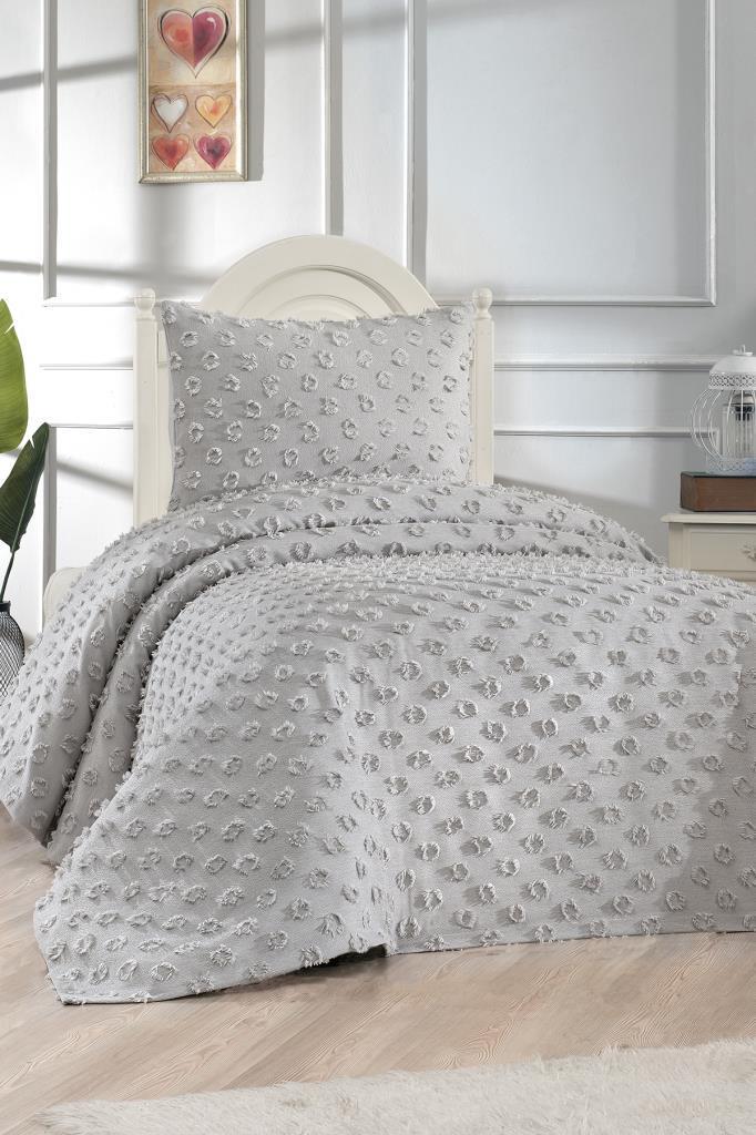 Ponponela Şonil  2 Parça Tek Kişilik Pike Takımı - Gri