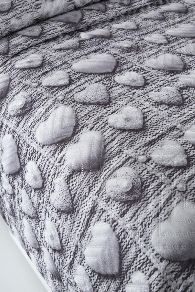 Jovanka Ultrasonik Kapitoneli 5D Baskılı Çift Kişilik Pike Takımı