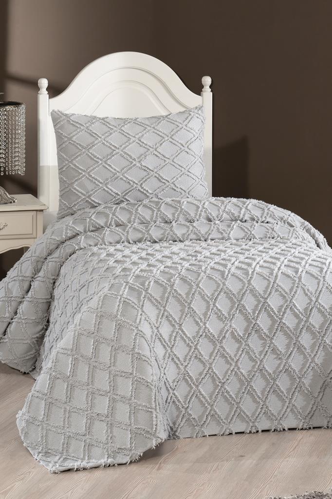 Vildan 2 Parça Tek Kişilik Pike Takımı - Gri