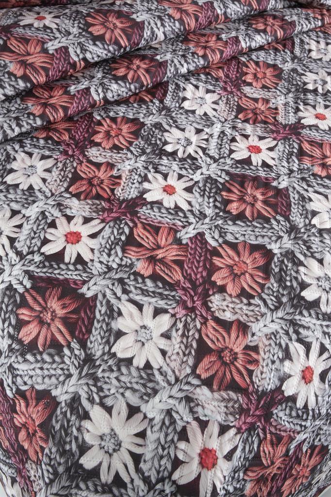 Sofia Ultrasonik Kapitoneli 5D Baskılı Çift Kişilik Pike Takımı