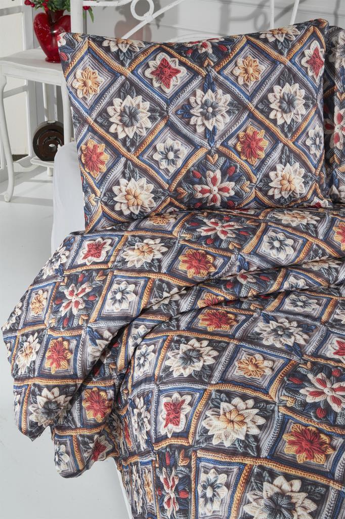 Rüya Ultrasonik Kapitoneli 5D Baskılı Çift Kişilik Pike Takımı