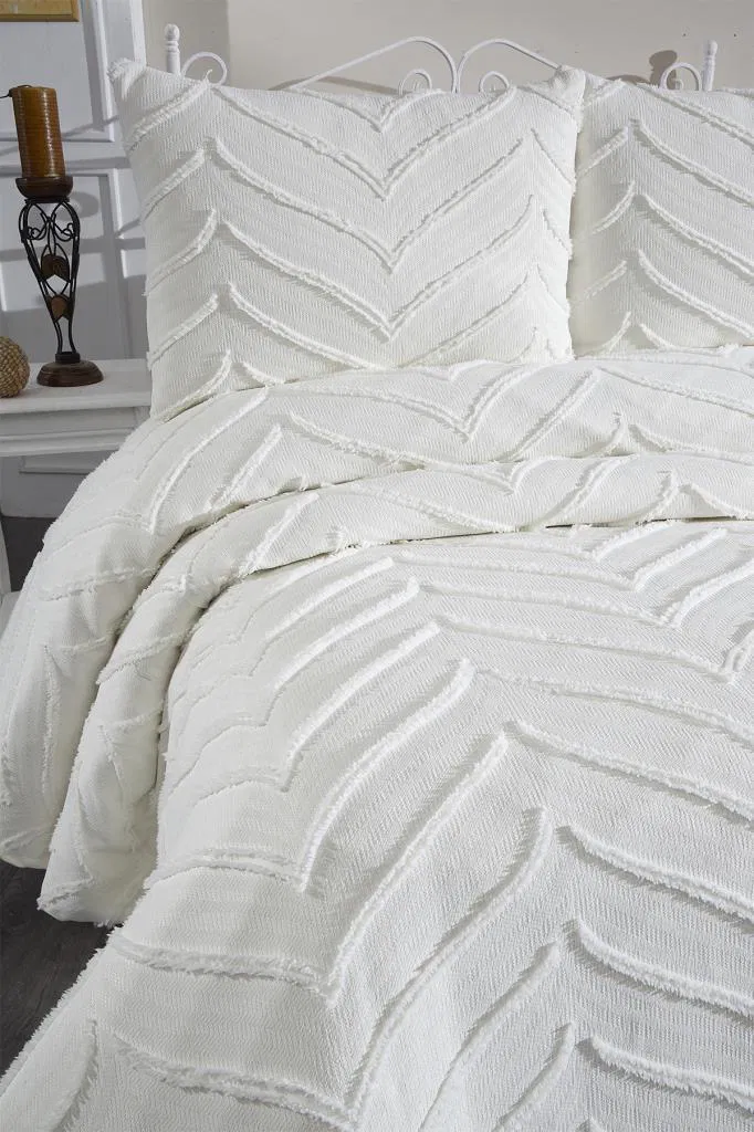 Serra 3 Parça Çift Kişilik Pike Takımı Gri