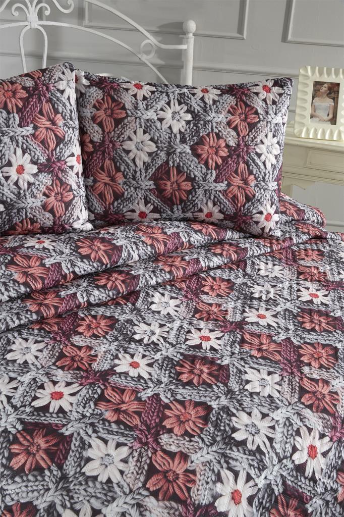 Sofia Ultrasonik Kapitoneli 5D Baskılı Çift Kişilik Pike Takımı