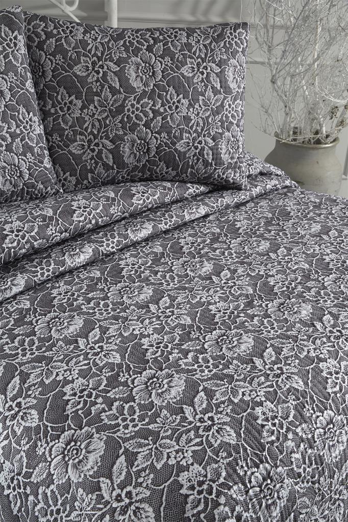 Lara Ultrasonik Kapitoneli 5D Baskılı Çift Kişilik Pike Takımı