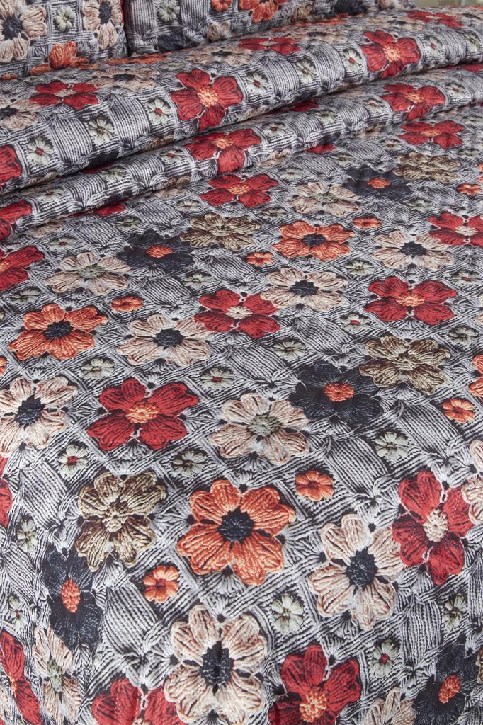 Merina Ultrasonik Kapitoneli 5D Baskılı Çift Kişilik Pike Takımı