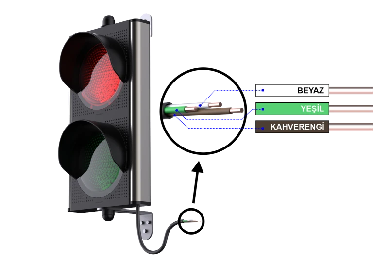 KONTAL TRFL2 Trafik Lambası - 180° Hareketli  