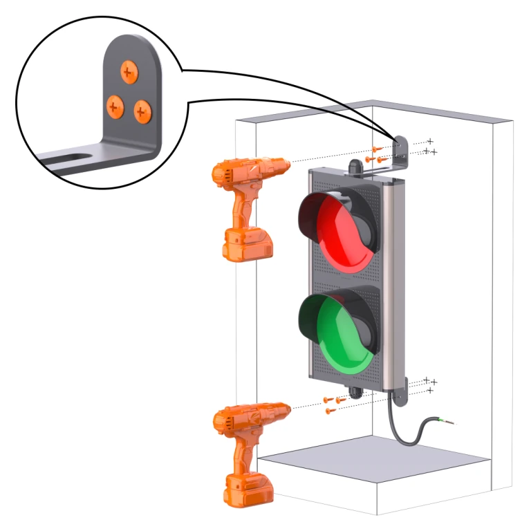 KONTAL TRFL2 Trafik Lambası - 180° Hareketli  