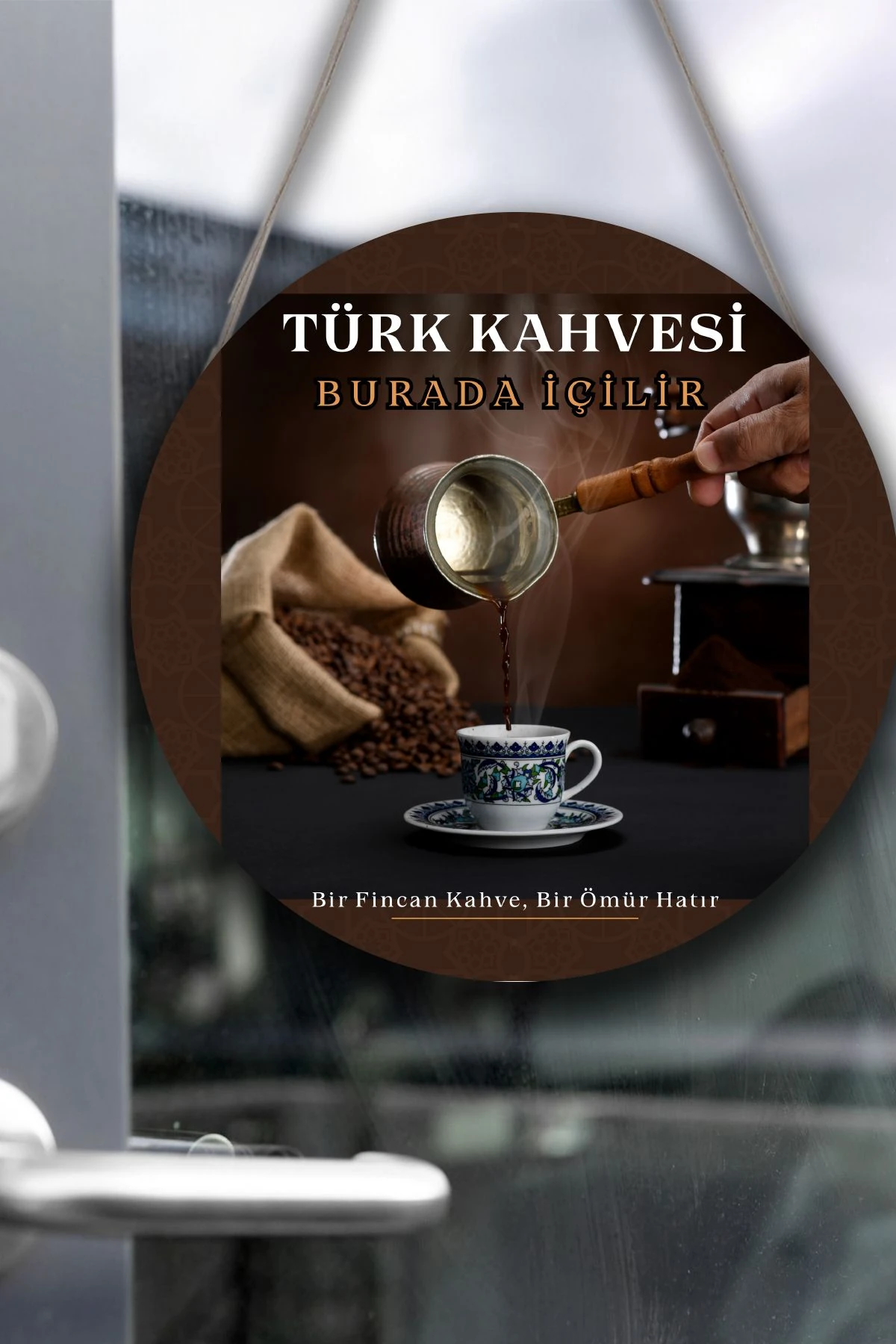 Türk Kahvesi Cafe Restoran için Duvar, Kapı, Çift Taraflı Askılı Pano Karşılama Tabela, Kahve Tablo