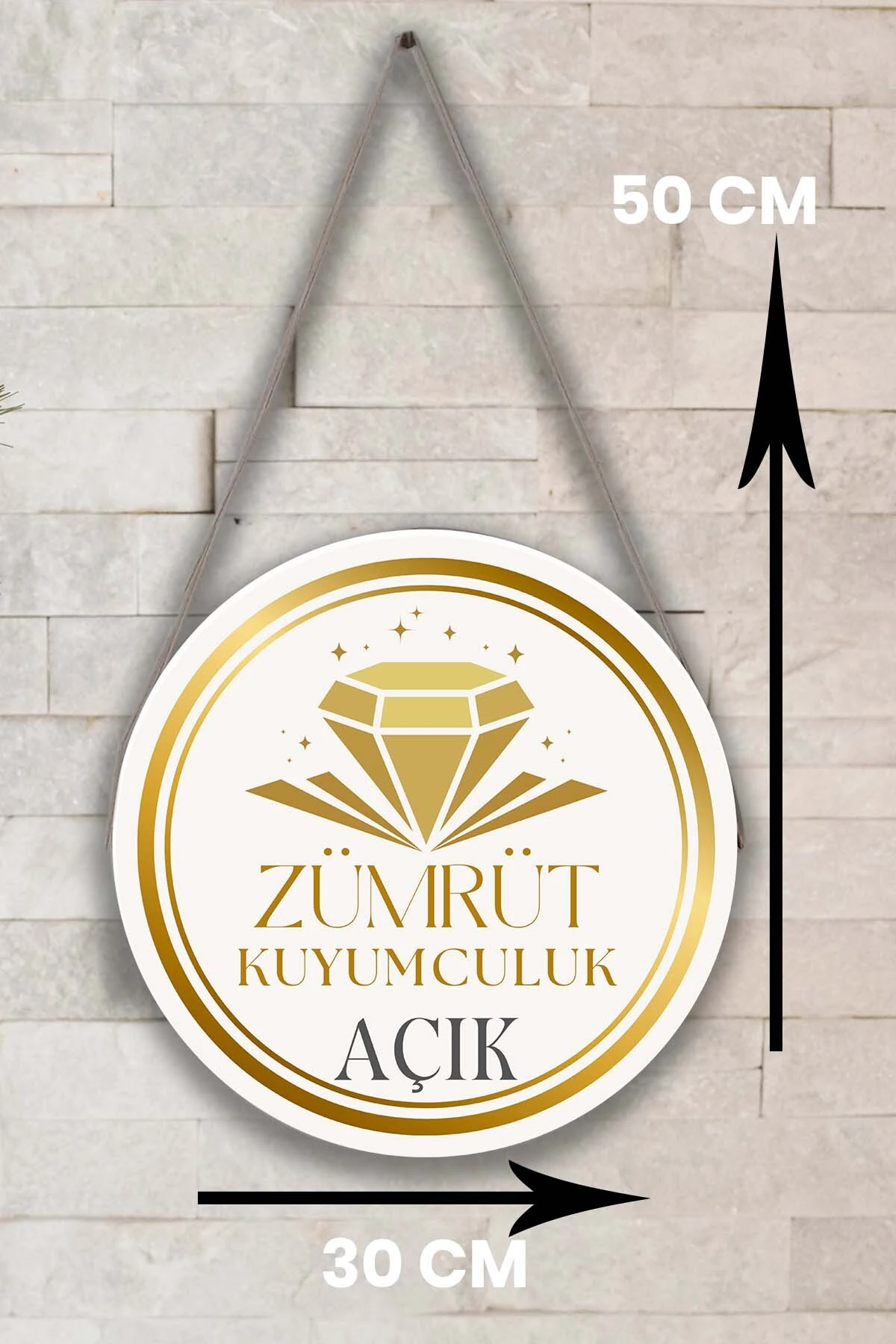 Kuyumcu Dükkanı Kişiye Özel Açık Kapalı Kapı Süsü – İsme Özel Altın & Pırlanta Dükkanı Tabelası