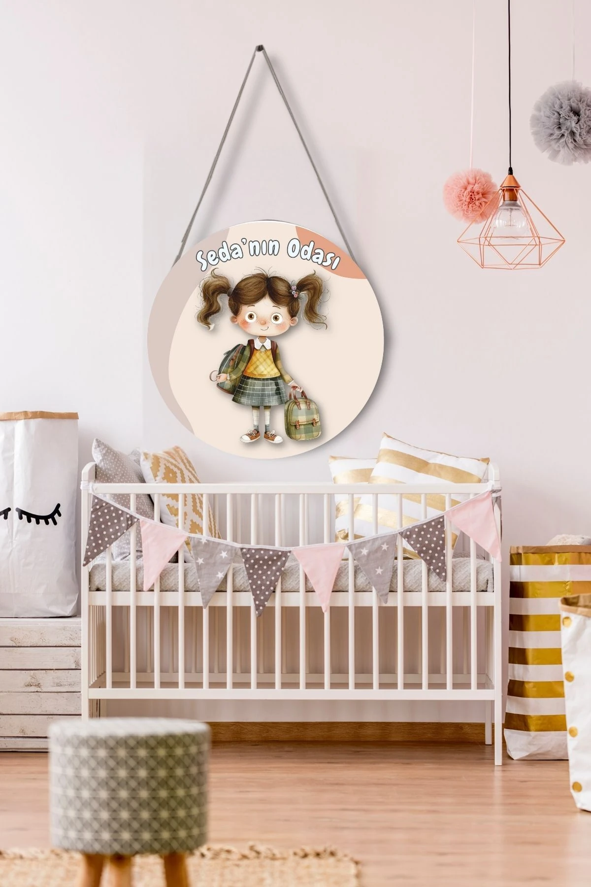 İsme Özel Kız Çocuk Kapı ve Duvar Süsü Tablosu, Kişiye Özel İsimli Hediye, Doğum Günü İçin Özel