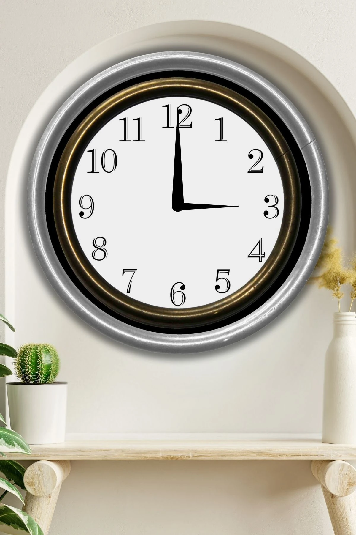 KBüyük Boy Ahşap Dekoratif Duvar Saati Ev Salon için Yuvarlak Modern Sessiz Akar Duvar Saati Modeli