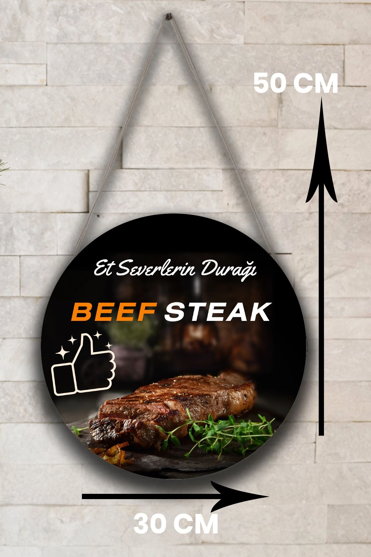 Steak Et Restoranı Duvar, Kapı, Çift Taraflı Askılı Pano Karşılama Tabelası, Et Dükkanı Süs Dekor