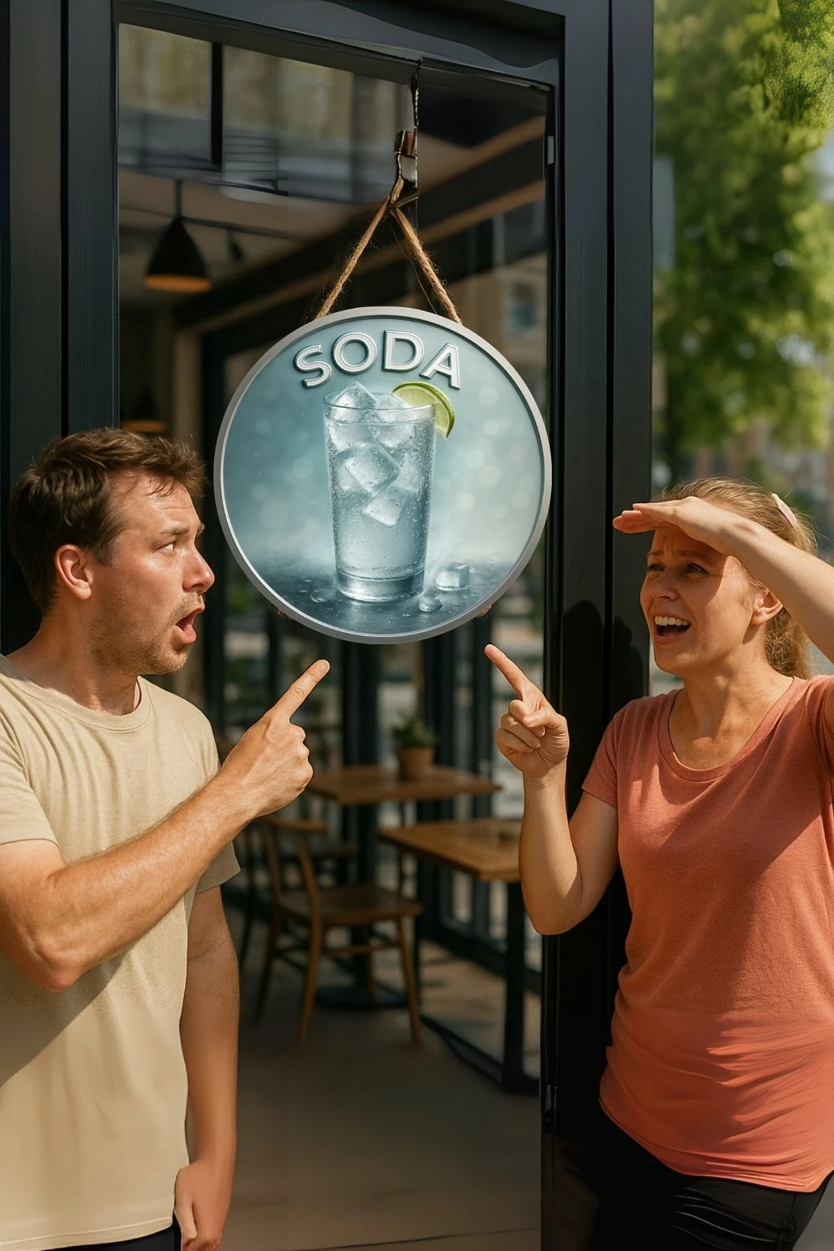 Soda Temalı Kapı Süsü Tablosu – Soda Görselli UV Baskılı Dekoratif Cafe Büfe Duvar Aksesuarı