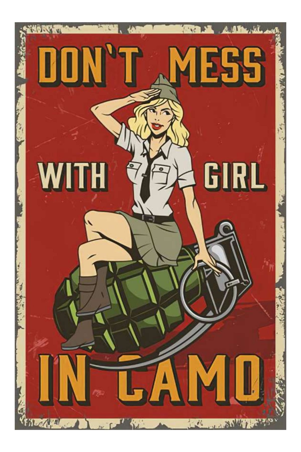 Don't Mess With Girl Ahşap Mdf Poster, Modern Duvar Dekoru, Sanatsal Poster, Ev Ofis Cafe Duvar Süs