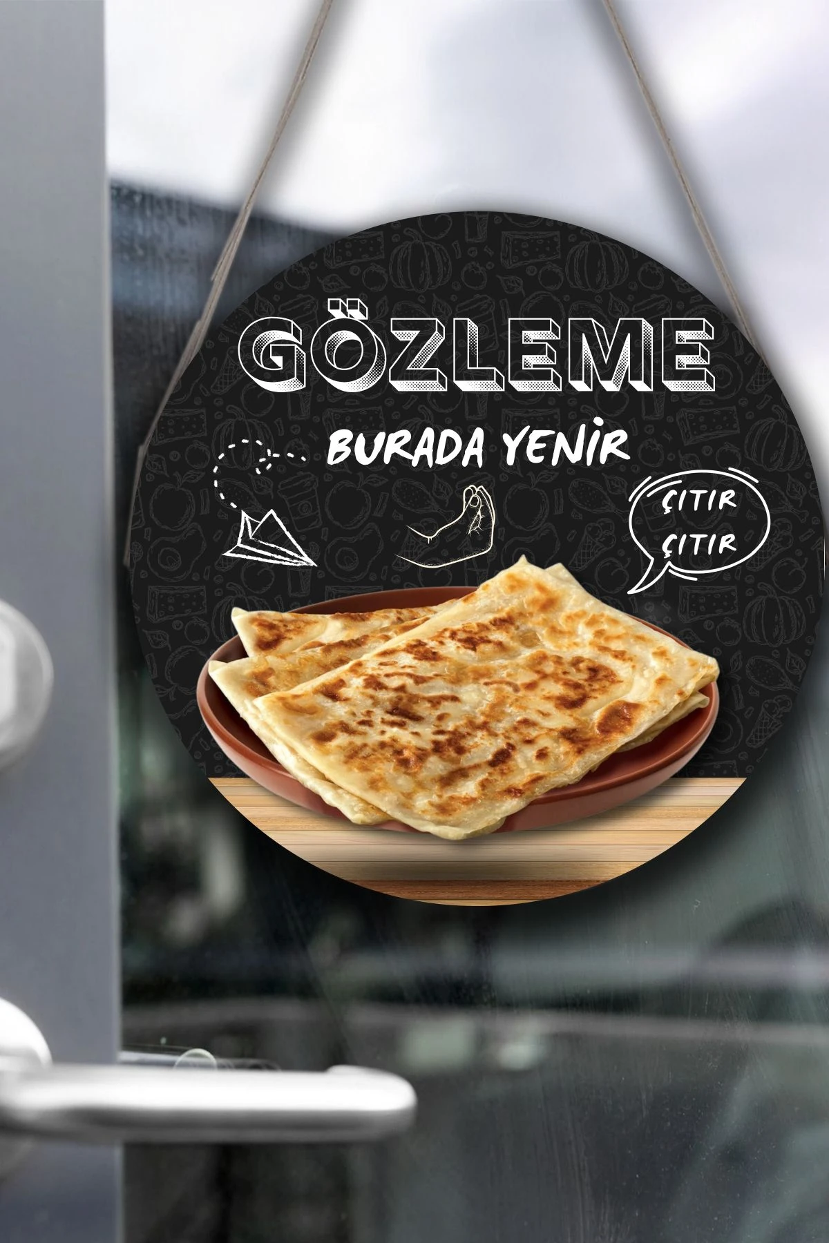 Gözleme Salonu Için Duvar, Kapı, Çift Taraflı Askılı Pano Karşılama Tabelası, Gözleme Dükkanı Süsü