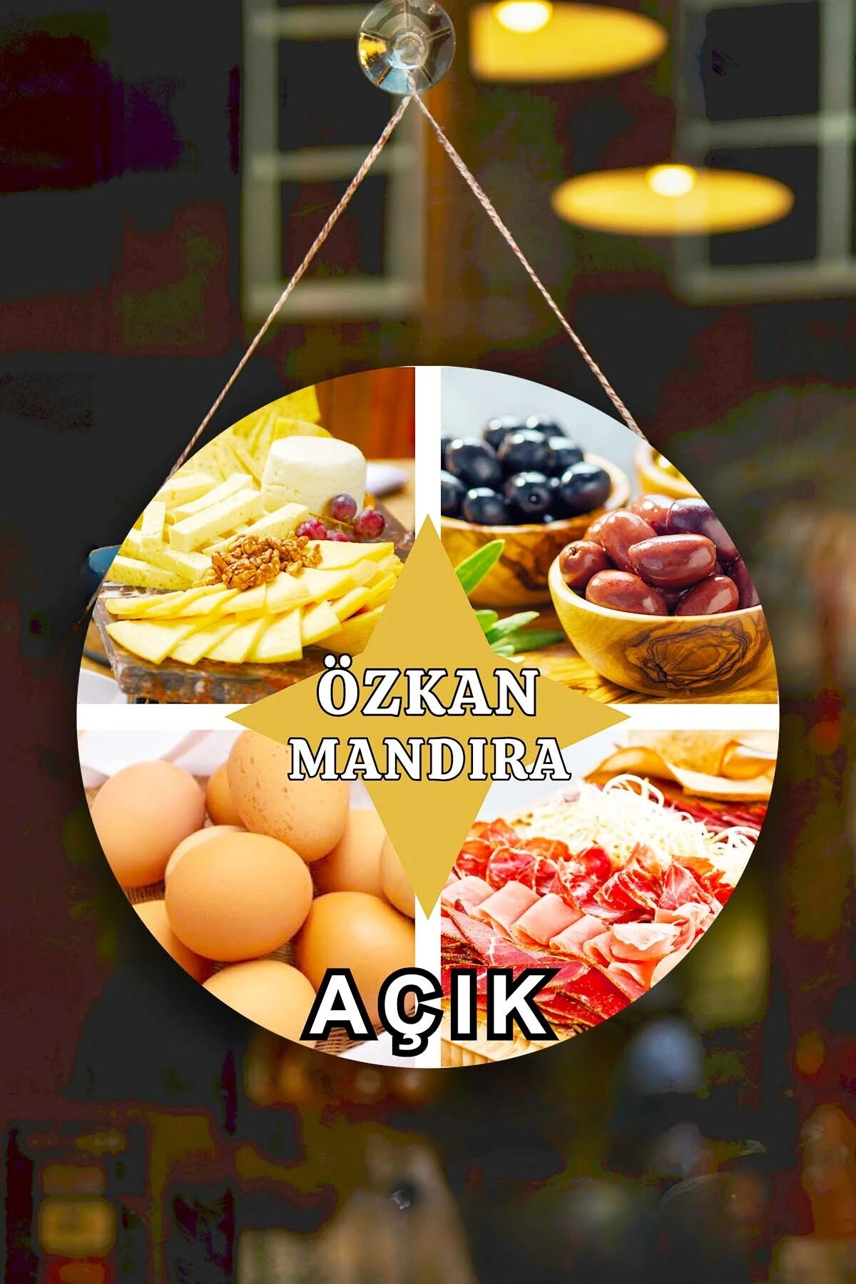 Kişiye Özel Şarküteri Mandıra Açık Kapalı Kapı Süsü – İsme Özel Şarküteri Tabelası Dekoru