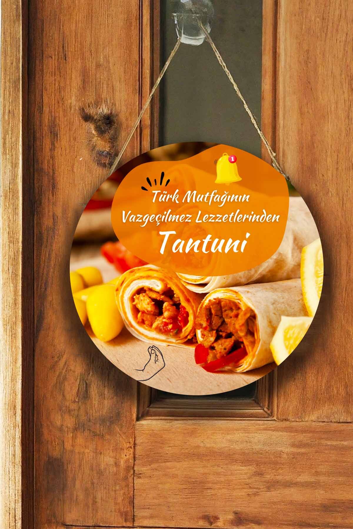 Tantuni Dükkanı için Tek Taraflı Karşılama Tabelası, Tantuni Salonu Kapı Duvar Tablo Pano Süs