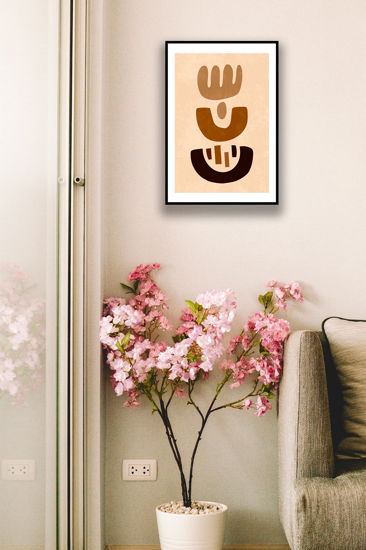 Şık Duvar Tabloları, Ev, Yatak Odası, Salon, Ofis Çerçeve Görünümlü Estetik Boho Mdf Duvar Dekoru