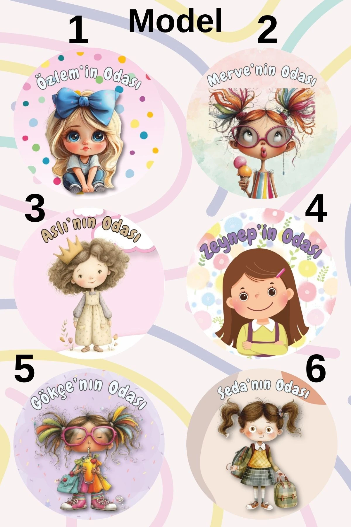 İsme Özel Kız Çocuk Kapı ve Duvar Süsü Tablosu, Kişiye Özel İsimli Hediye, Doğum Günü İçin Özel