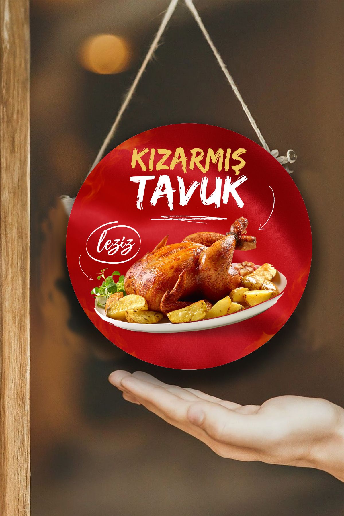 Kızarmış Tavuk Salonu Duvar, Kapı, Çift Taraflı Askılı Karşılama Tabelası, Tavuk Çevirme Dükkanı Süs
