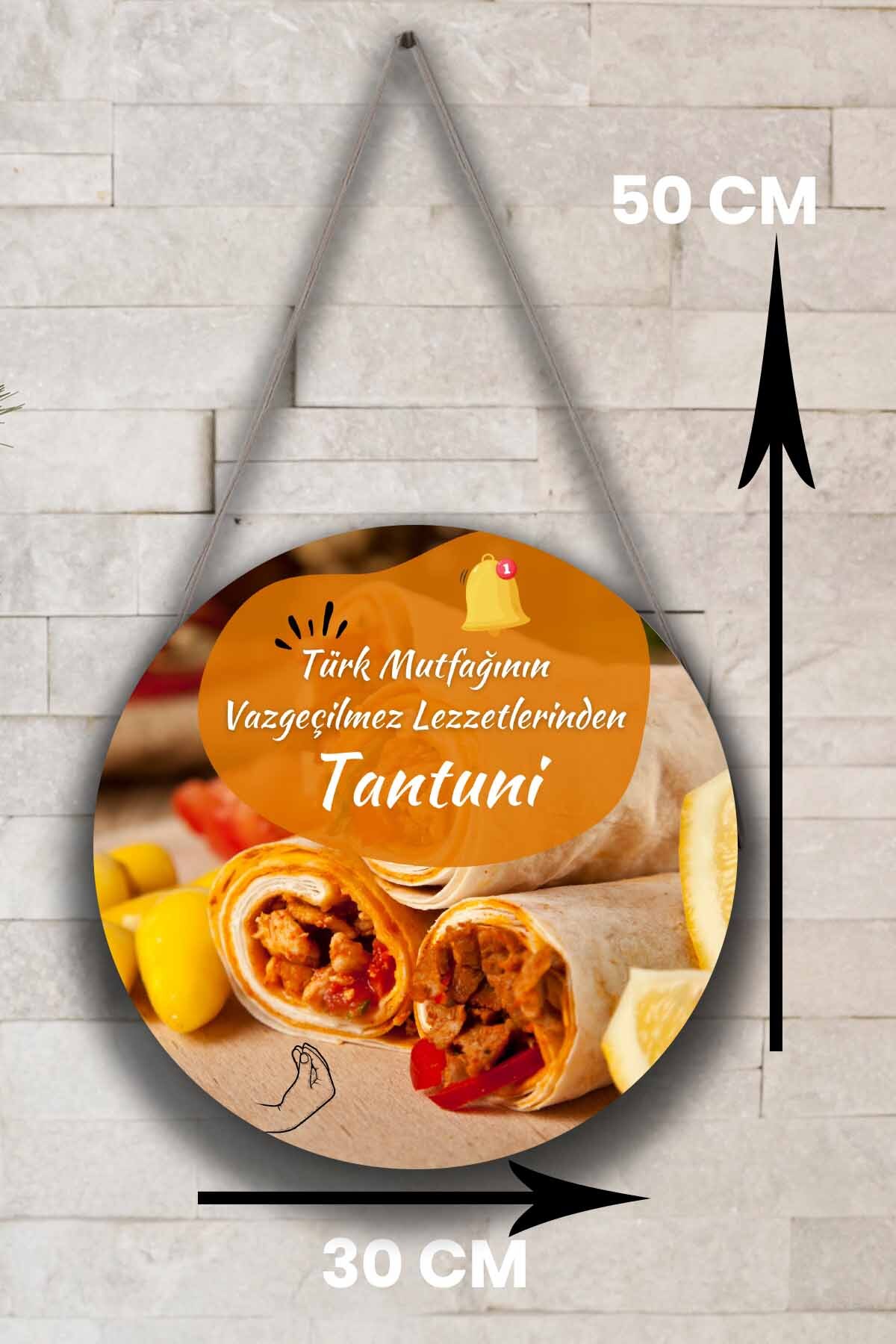 Tantuni Dükkanı için Tek Taraflı Karşılama Tabelası, Tantuni Salonu Kapı Duvar Tablo Pano Süs