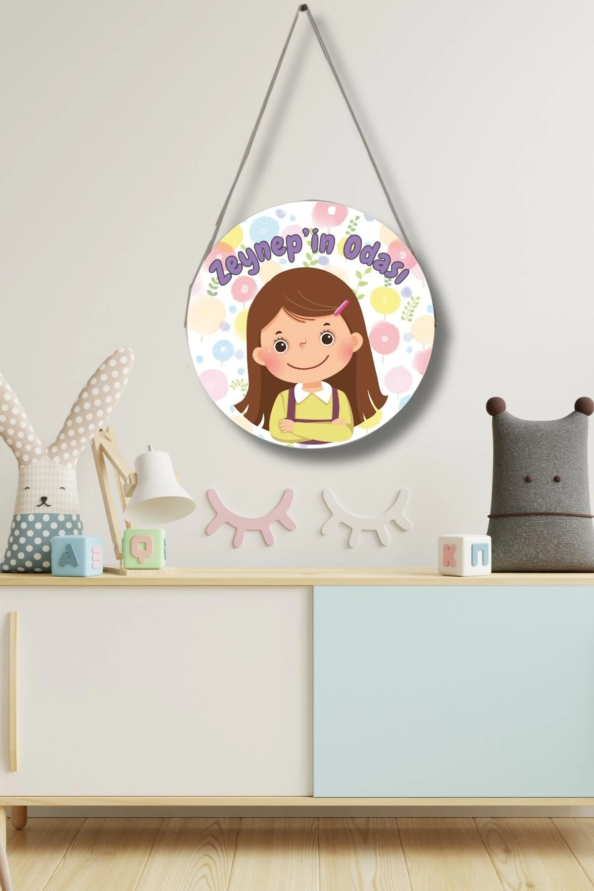 İsme Özel Kız Çocuk Kapı ve Duvar Süsü Tablosu, Kişiye Özel İsimli Hediye, Doğum Günü İçin Özel